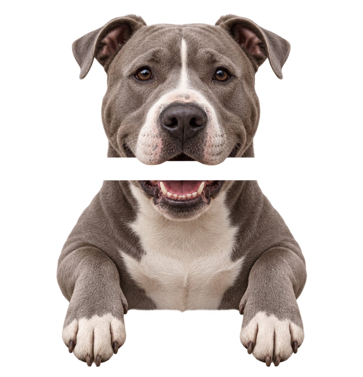 Pit Bull two-piece dog decal design